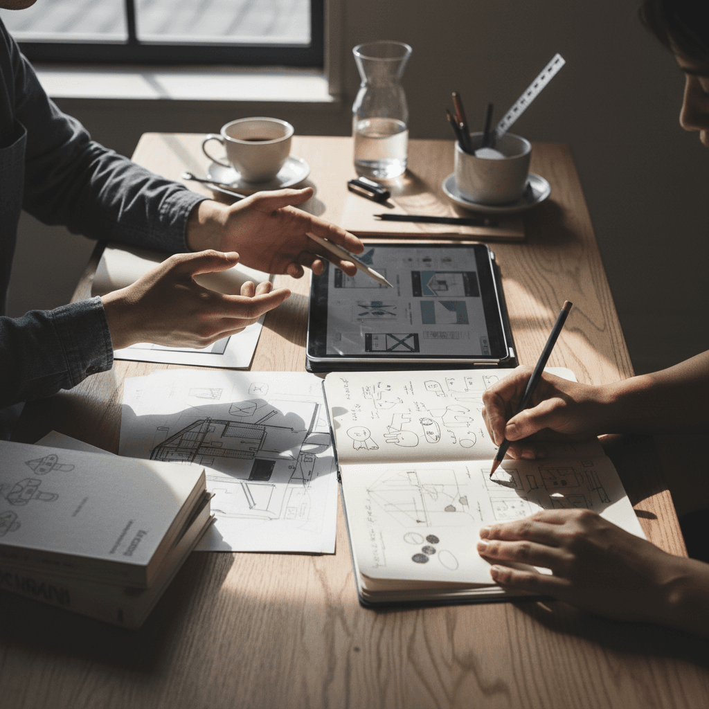 Team collaboration session at Homzora workspace