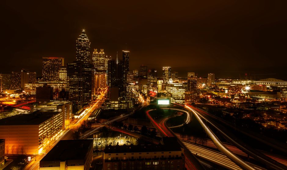 Downtown Atlanta skyline and streets